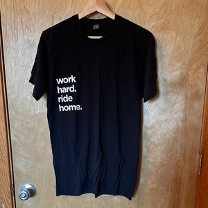 Black Graphic T-Shirt 100% Cotton Bicycling Theme